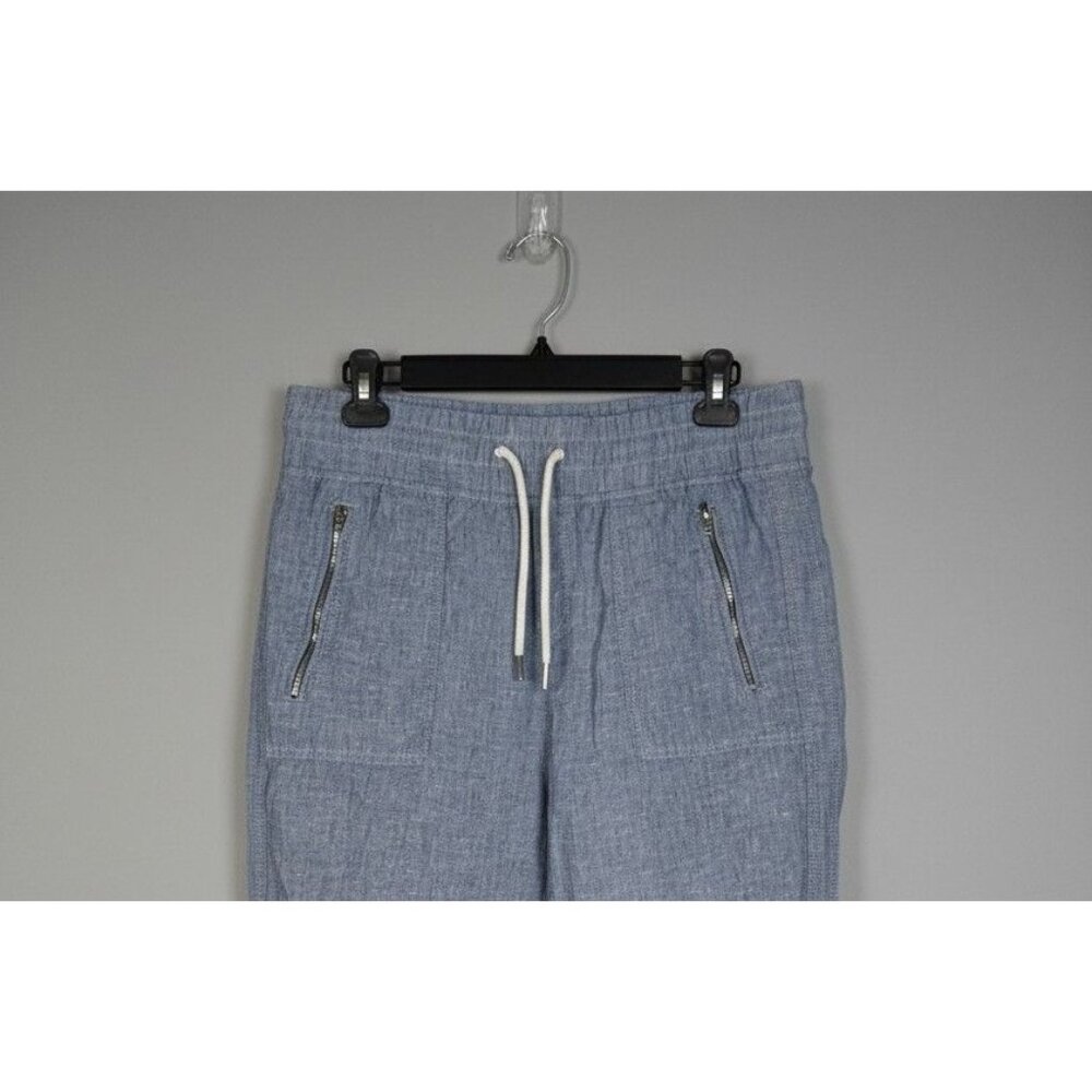 Athleta Blue Cabo Linen Joggers Athleisure Loungewear Women Size 8 PETITE - Picture 4 of 9